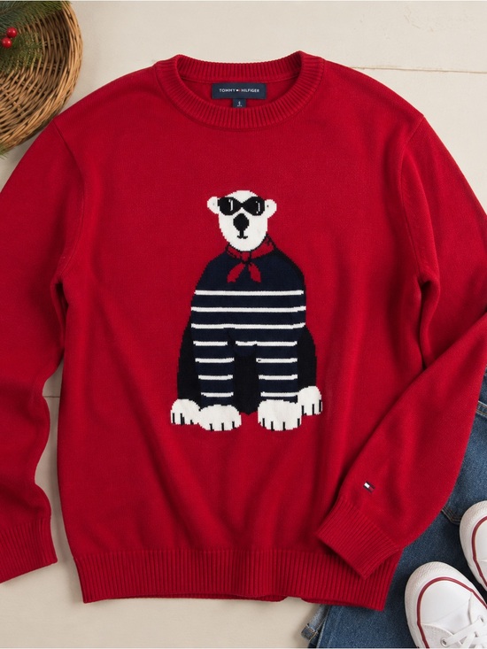 Tommy Hilfiger Sweaters - NWT Tommy Hilfiger Red Sweater with Bear Design